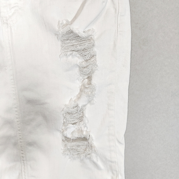 Current Elliot White Distressed Skirt Pencil Size UK 10 Waist 27in The Stiletto - Picture 5 of 11